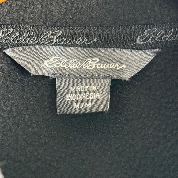 Eddie Bauer Men's Snap Front Fleece Pullover Green Heather Outdoor Hiking Medium - Picture 6 of 9